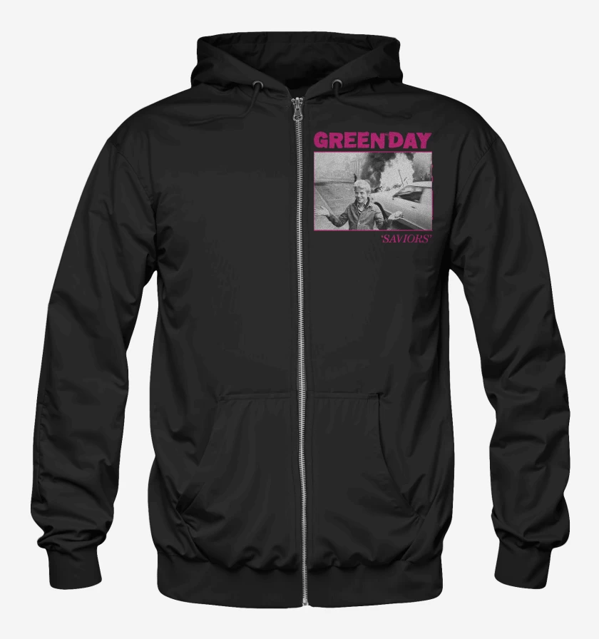 Poleron Canguro con cierre Green Day Saviors