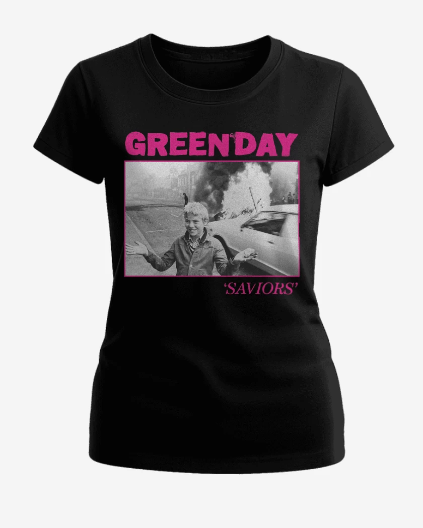 Polera de Mujer Negro de Green Day Saviors