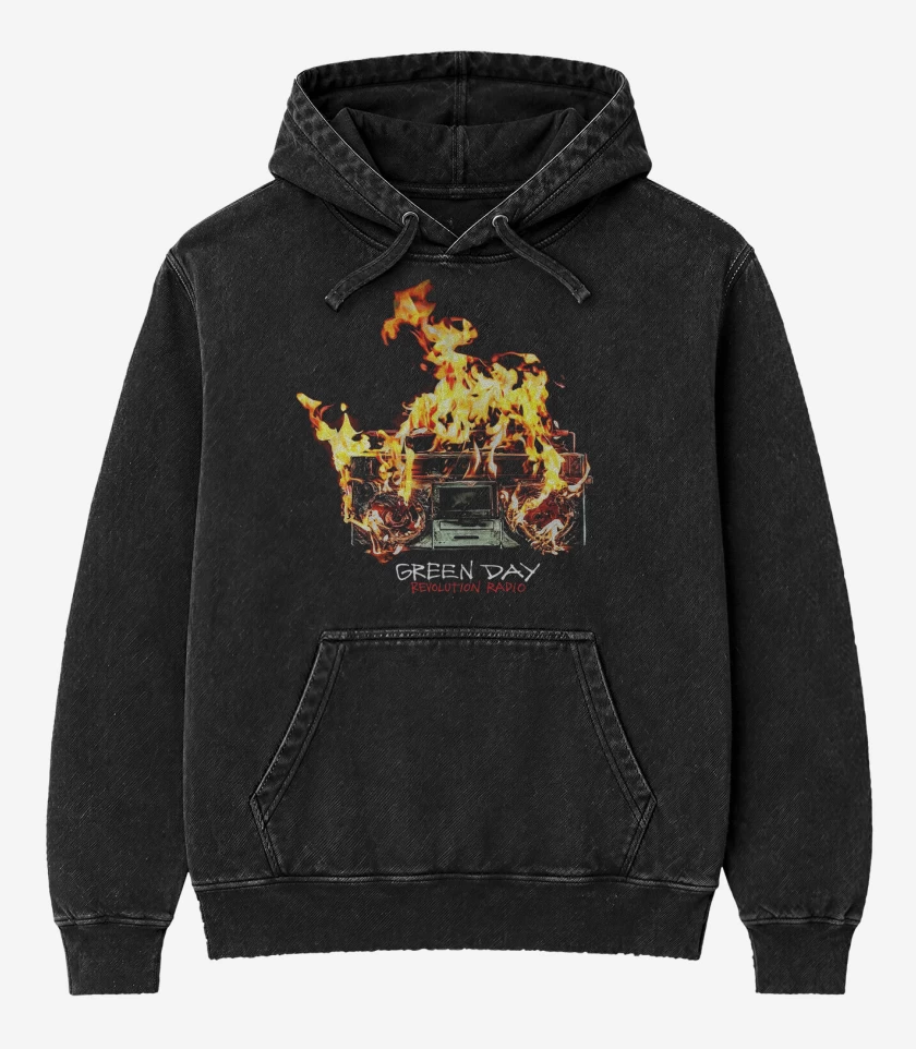 Poleron Canguro Acid Wash Green Day Revolution Radio