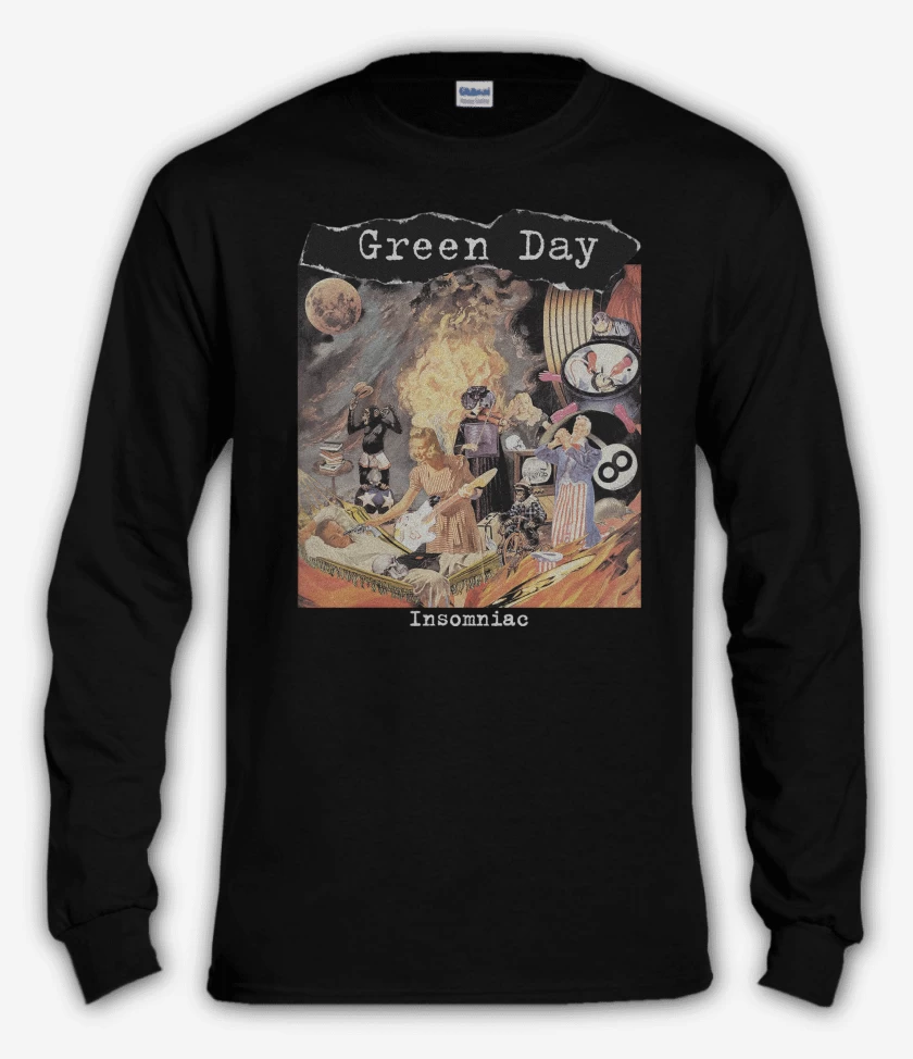 Polera manga larga Negro de Green Day Insomniac