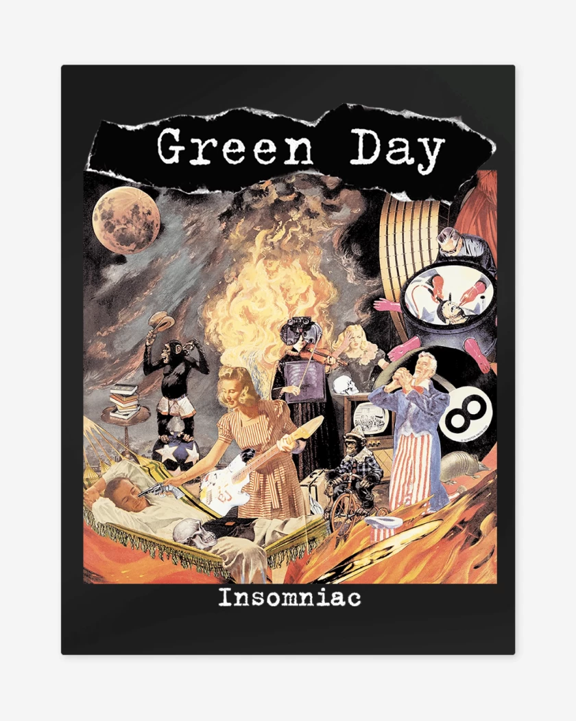 Print metalico Negro de Green Day Insomniac
