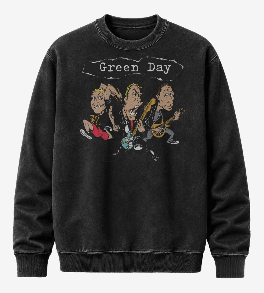 Poleron Polo Acid Wash Green Day Insomniac Band
