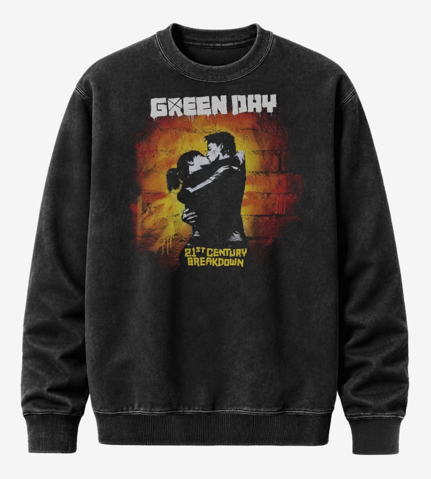 Poleron Polo Acid Wash Green Day 21 Century Breakdown