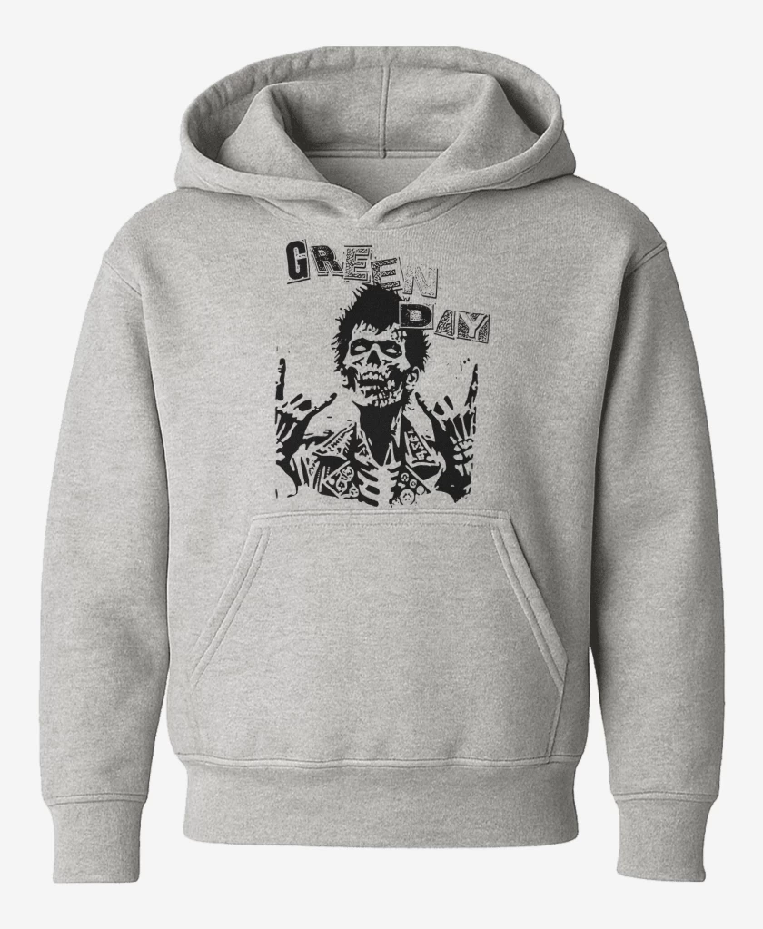 Poleron de niño Gris Melange de Green Day Zombie Punk
