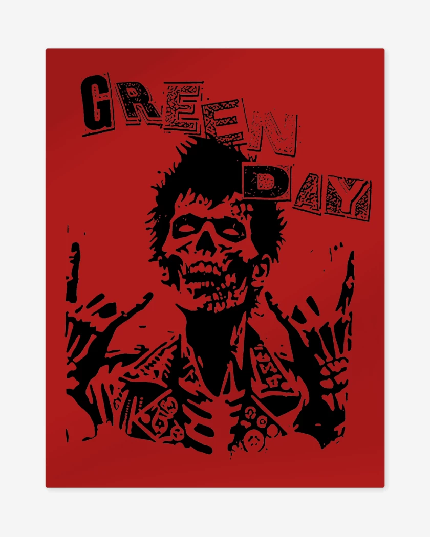 Print metalico Rojo de Green Day Zombie Punk