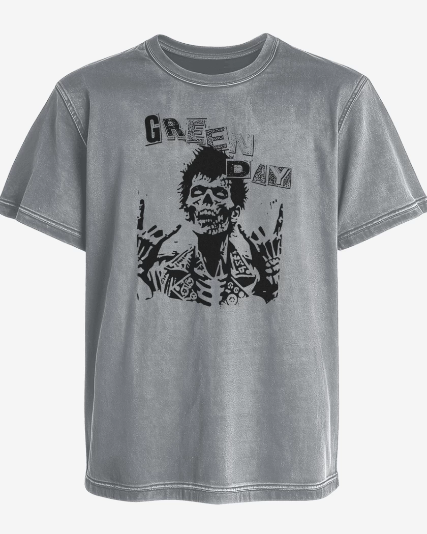 Polera desgastada Green Day Zombie Punk