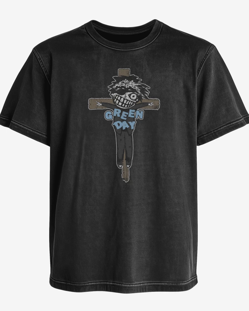Polera desgastada Negro de Green Day Crucified