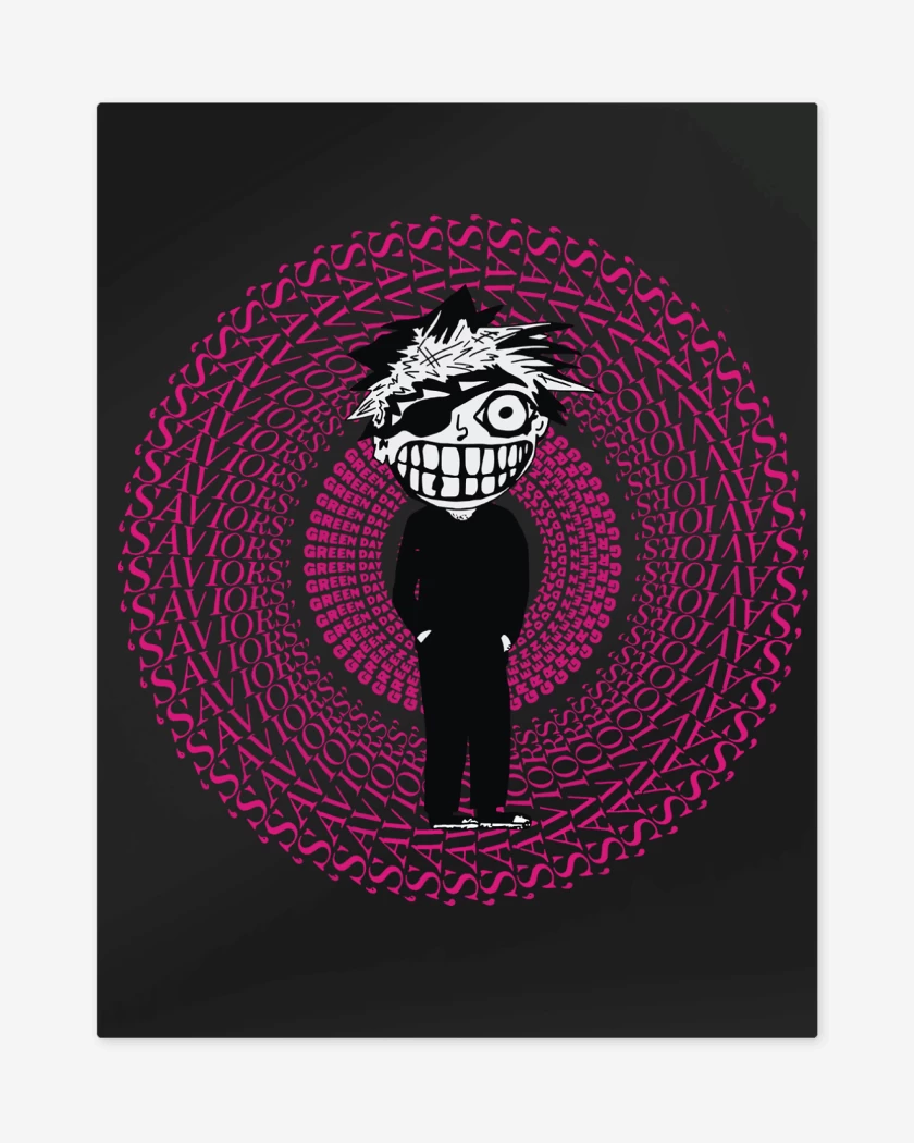 Print metalico Negro de Green Day Saviors Tour