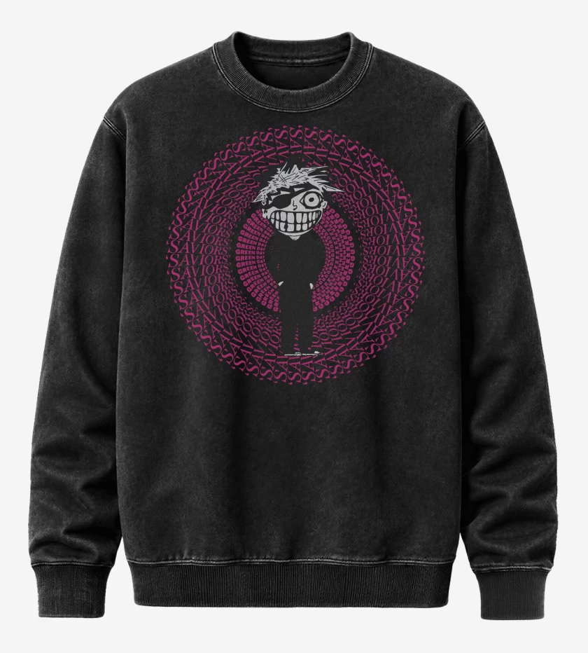 Poleron Polo Acid Wash Negro de Green Day Saviors Tour