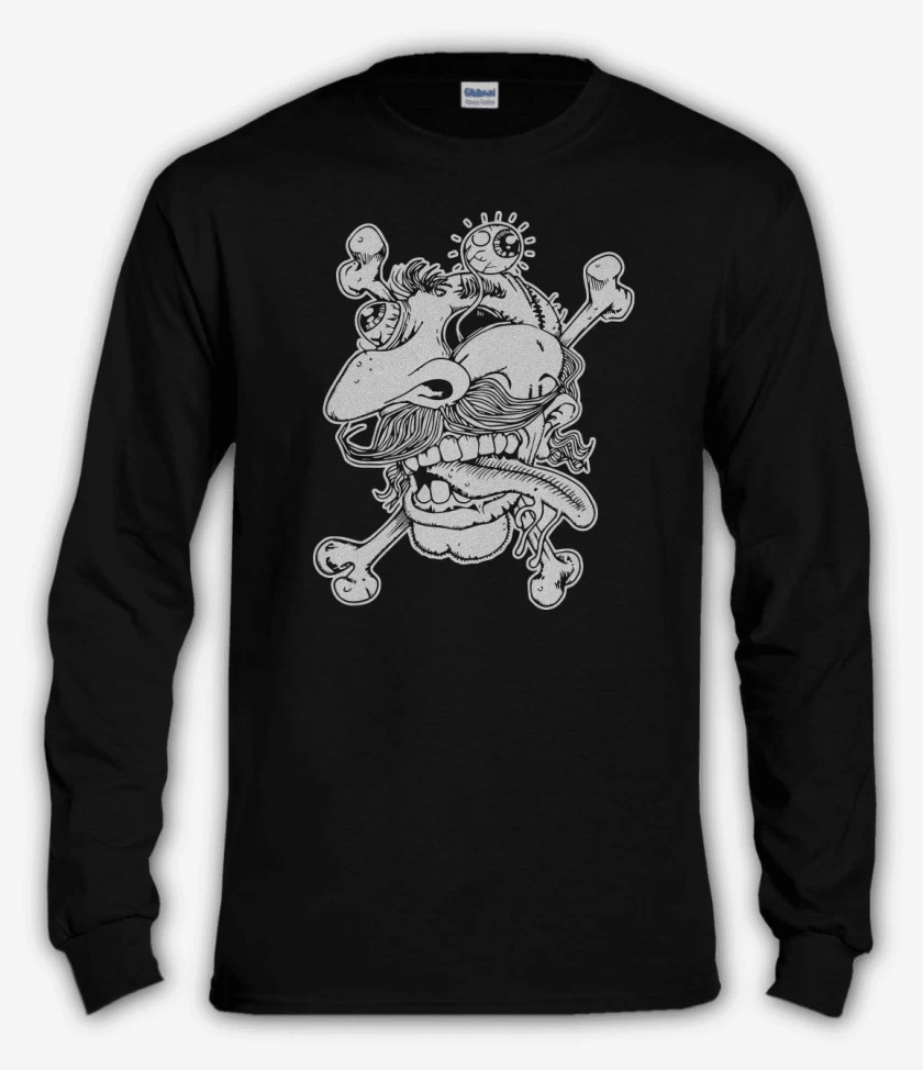 Polera manga larga Negro de Deformed Face
