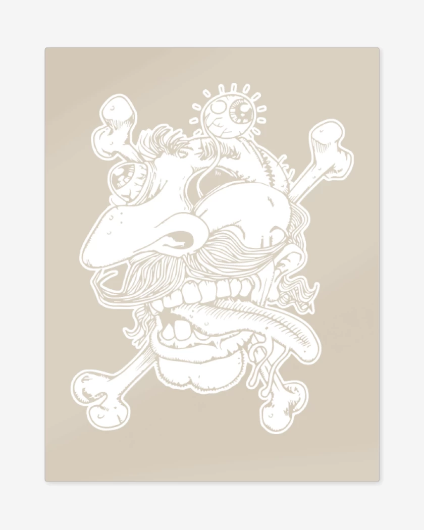 Print metalico Beige de Deformed Face