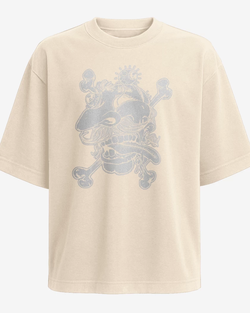 Polera Oversize Beige de Deformed Face