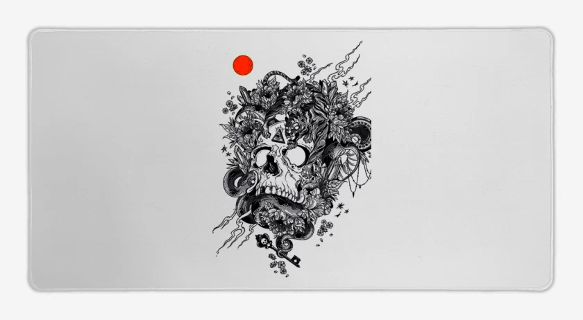 Mouse pad Gamer Blanco de Skull tiger