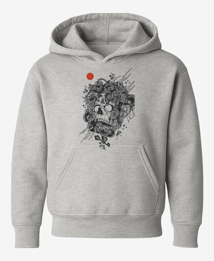 Poleron de niño Gris Melange de Skull tiger