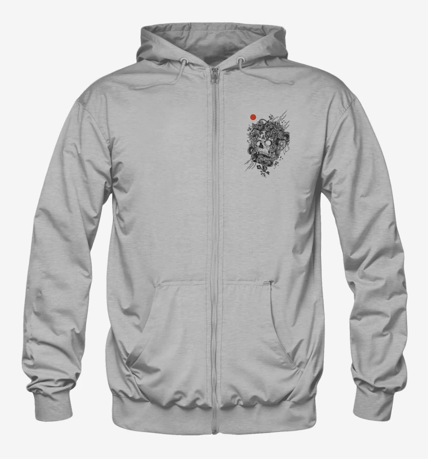 Poleron Canguro con cierre Gris Melange de Skull tiger
