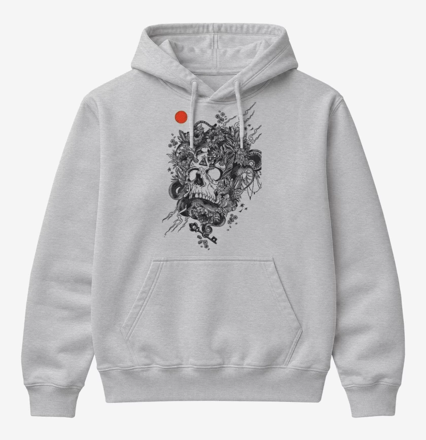 Poleron Canguro básico Gris Melange de Skull tiger