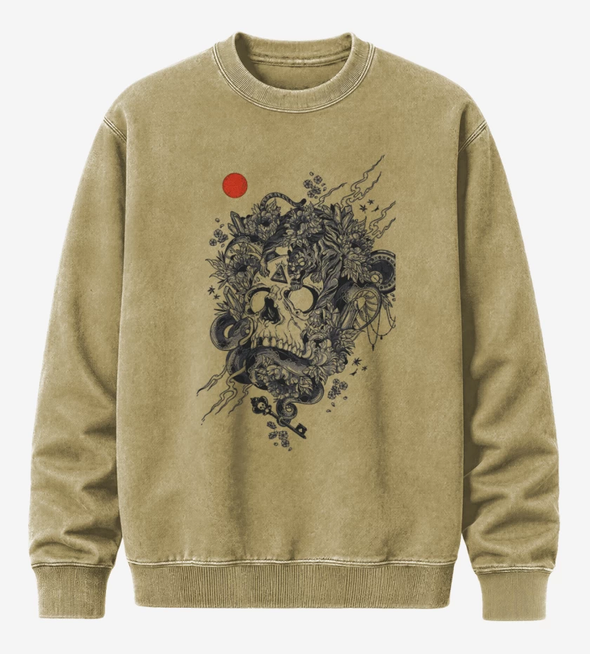 Poleron Polo Acid Wash Beige de Skull tiger