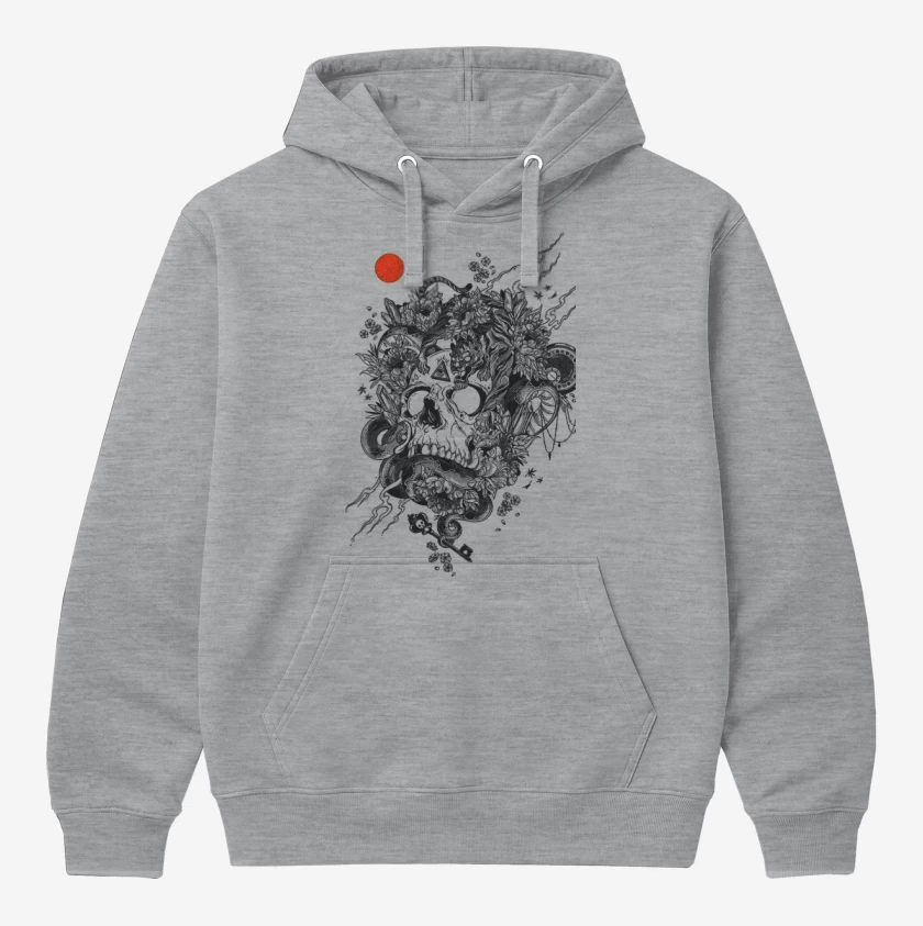 Polerón Canguro Gris Melange de Skull tiger