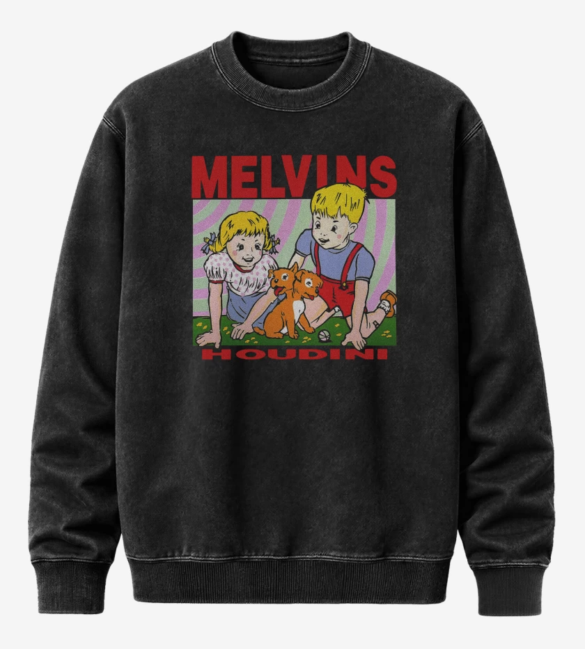 Poleron Polo Acid Wash Negro de Melvins Houdini