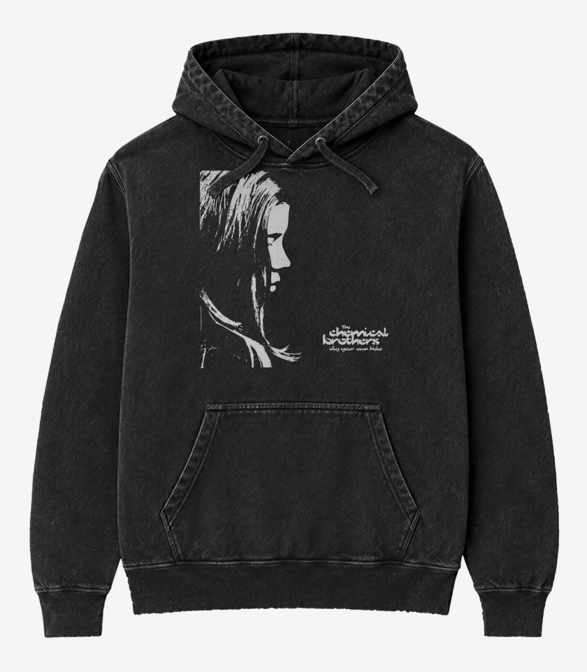 Poleron Canguro Acid Wash Negro de Dig your own hole