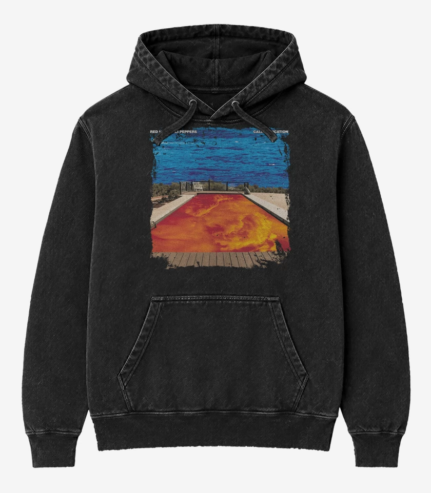 Poleron Canguro Acid Wash Negro de Californication RHCP
