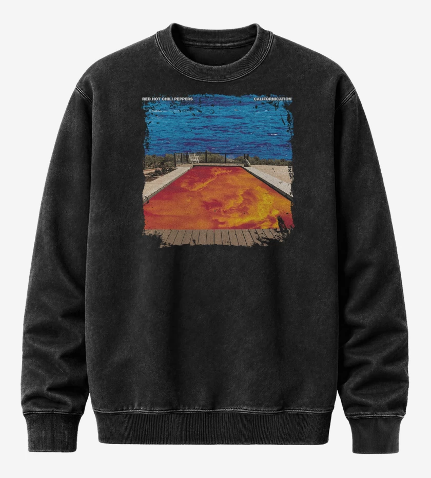 Poleron Polo Acid Wash Negro de Californication RHCP