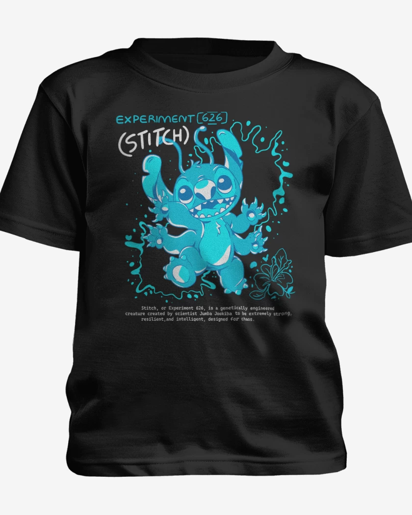 Polera de niño Negro de Experimento 626 Stitch