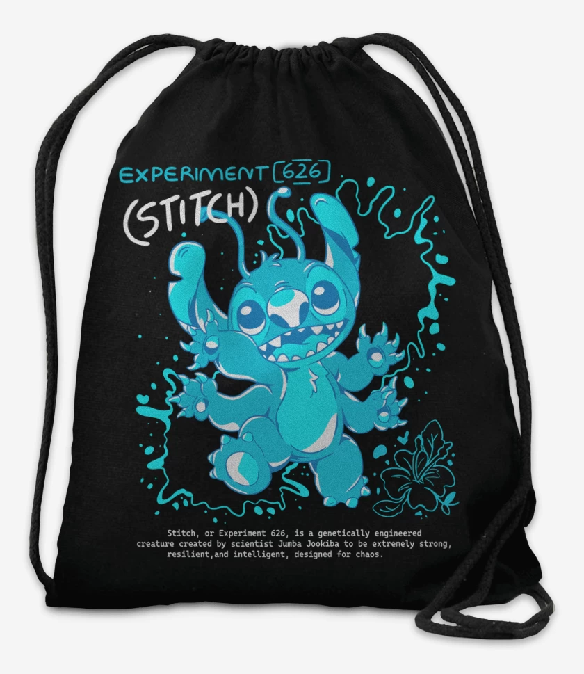 Mochila Negro de Experimento 626 Stitch