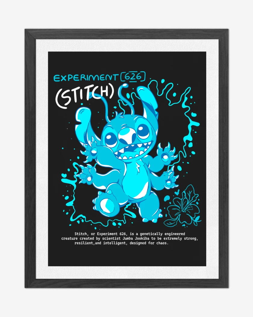 Cuadro decorativo Negro de Experimento 626 Stitch