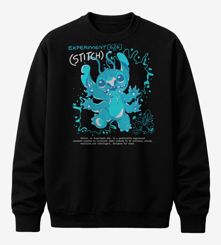 Poleron polo Negro de Experimento 626 Stitch
