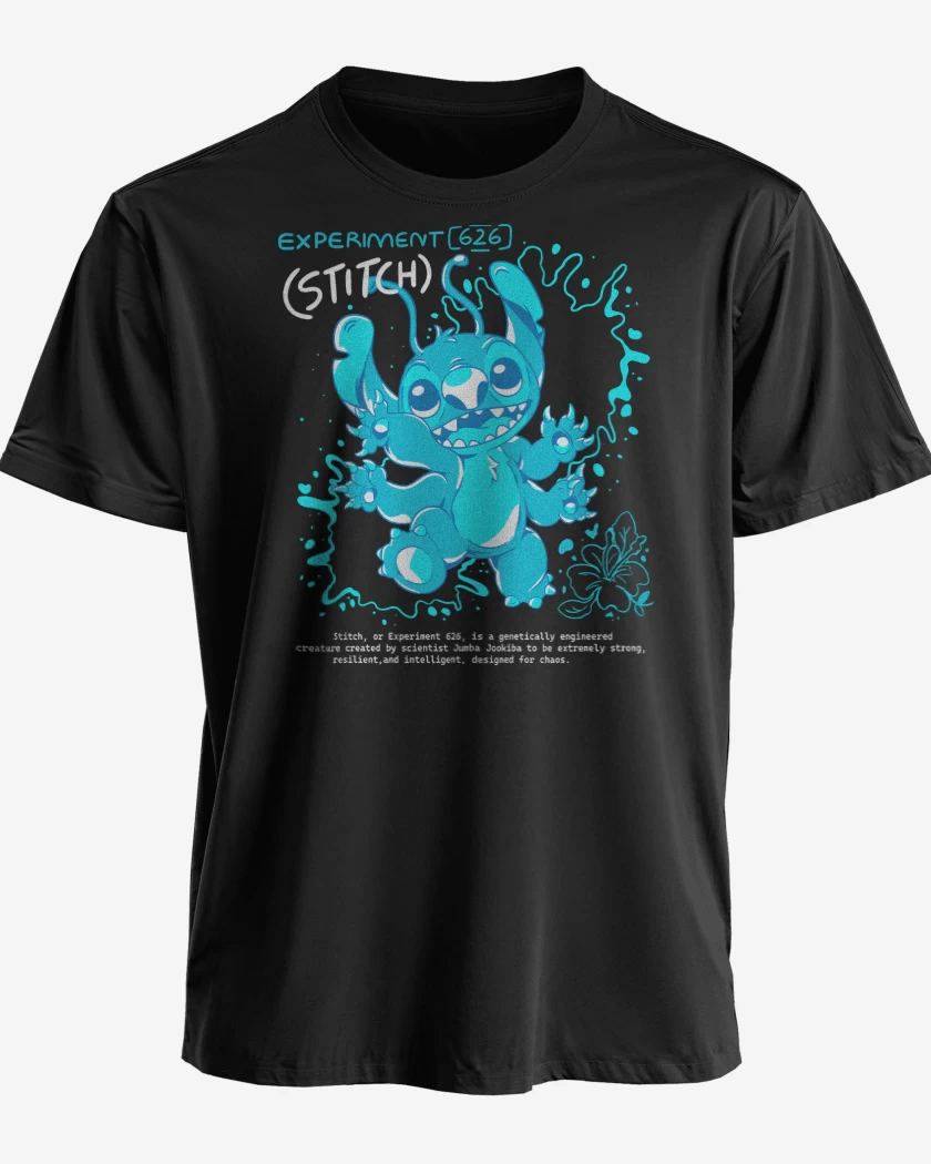 Polera premium Negro de Experimento 626 Stitch