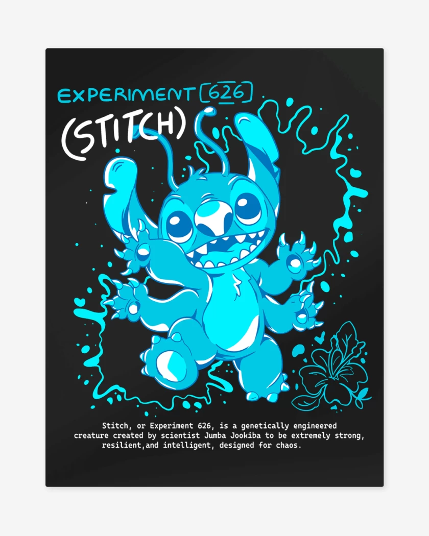 Print metalico Experimento 626 Stitch