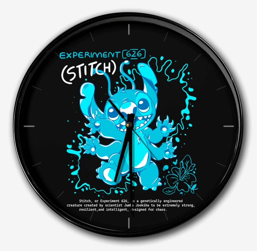 Reloj Negro de Experimento 626 Stitch