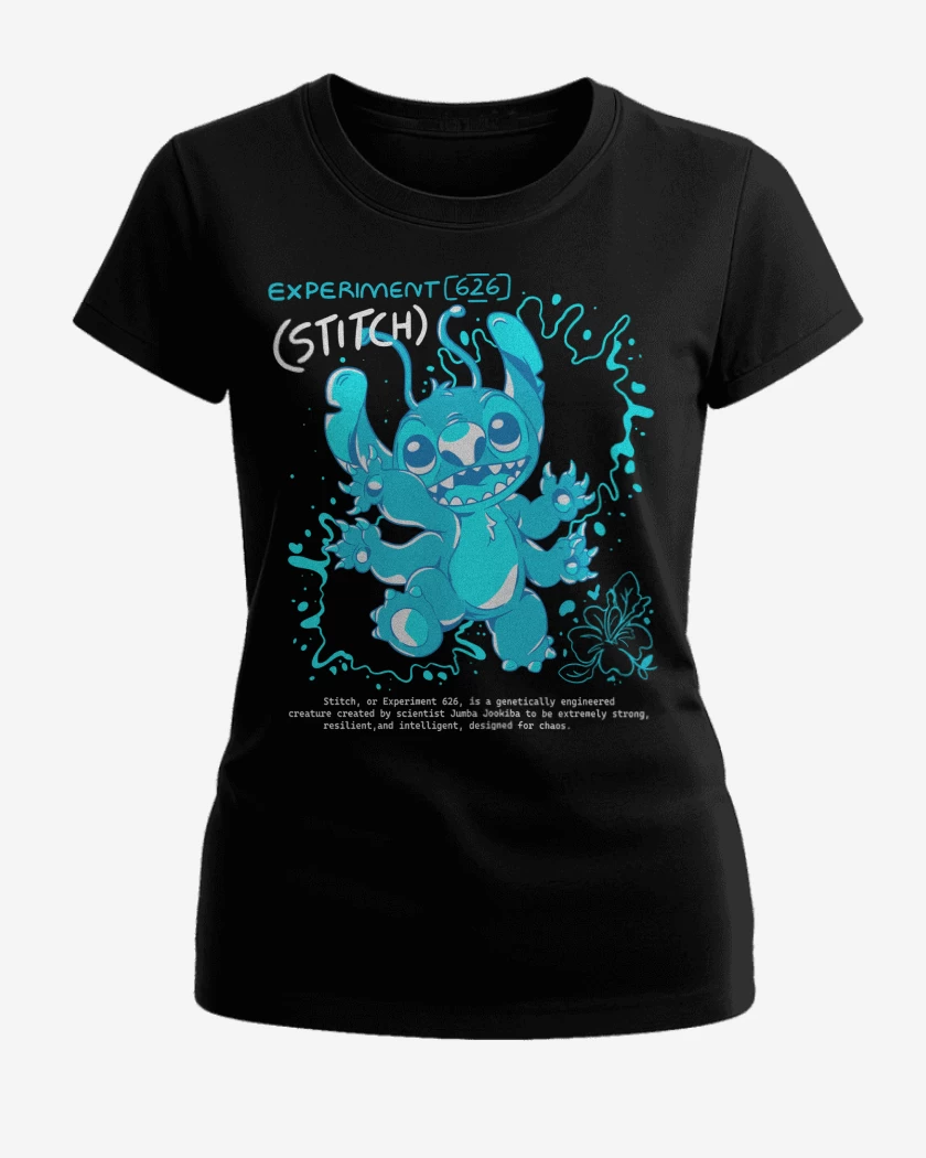 Polera de Mujer Negro de Experimento 626 Stitch