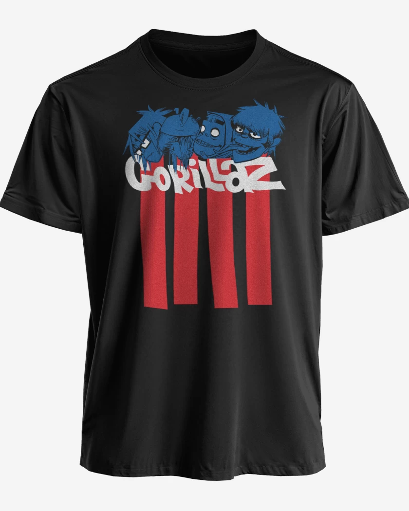 Polera premium Negro de Gorillaz Heads