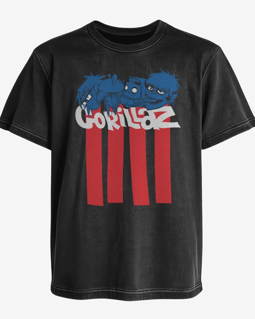 Polera desgastada Gorillaz Heads