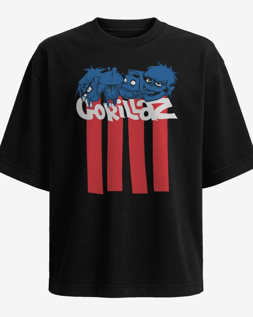 Polera Oversize Gorillaz Heads