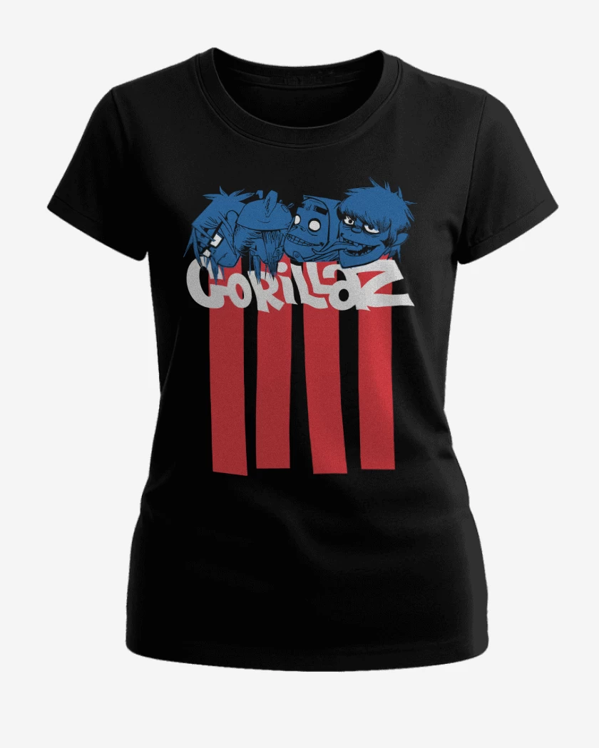 Polera de Mujer Negro de Gorillaz Heads