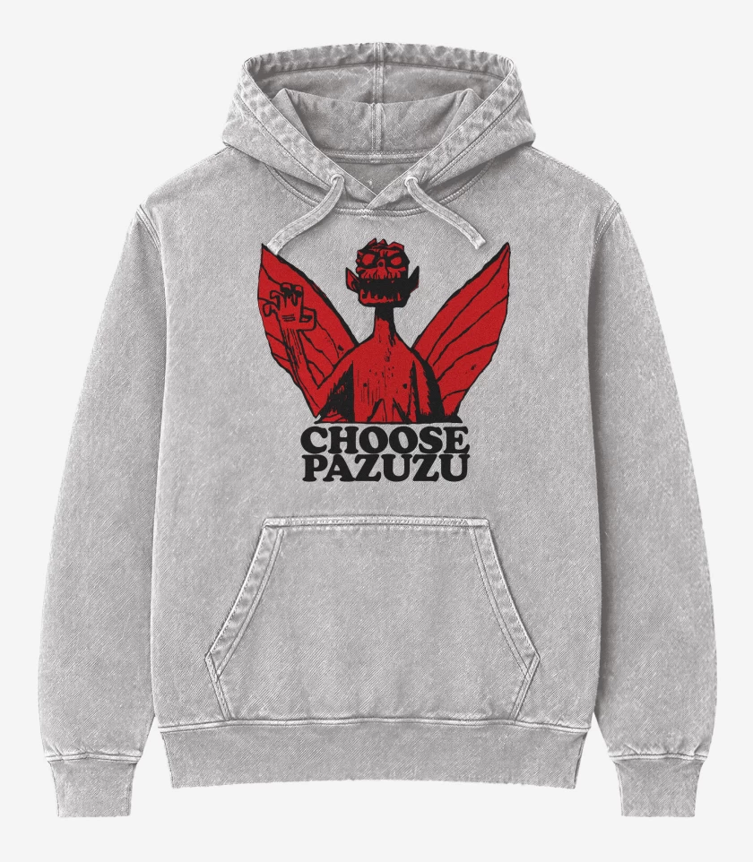 Poleron Canguro Acid Wash Gris Melange de Choose Pazuzu 