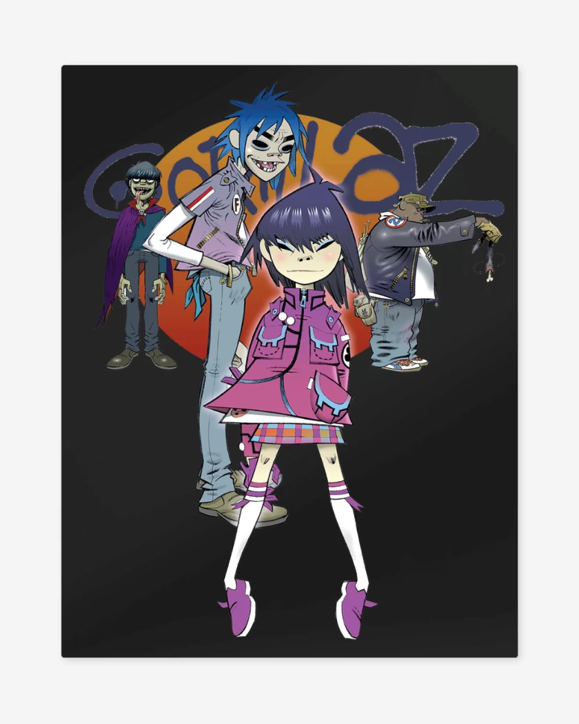 Print metalico Negro de Gorillaz Banda