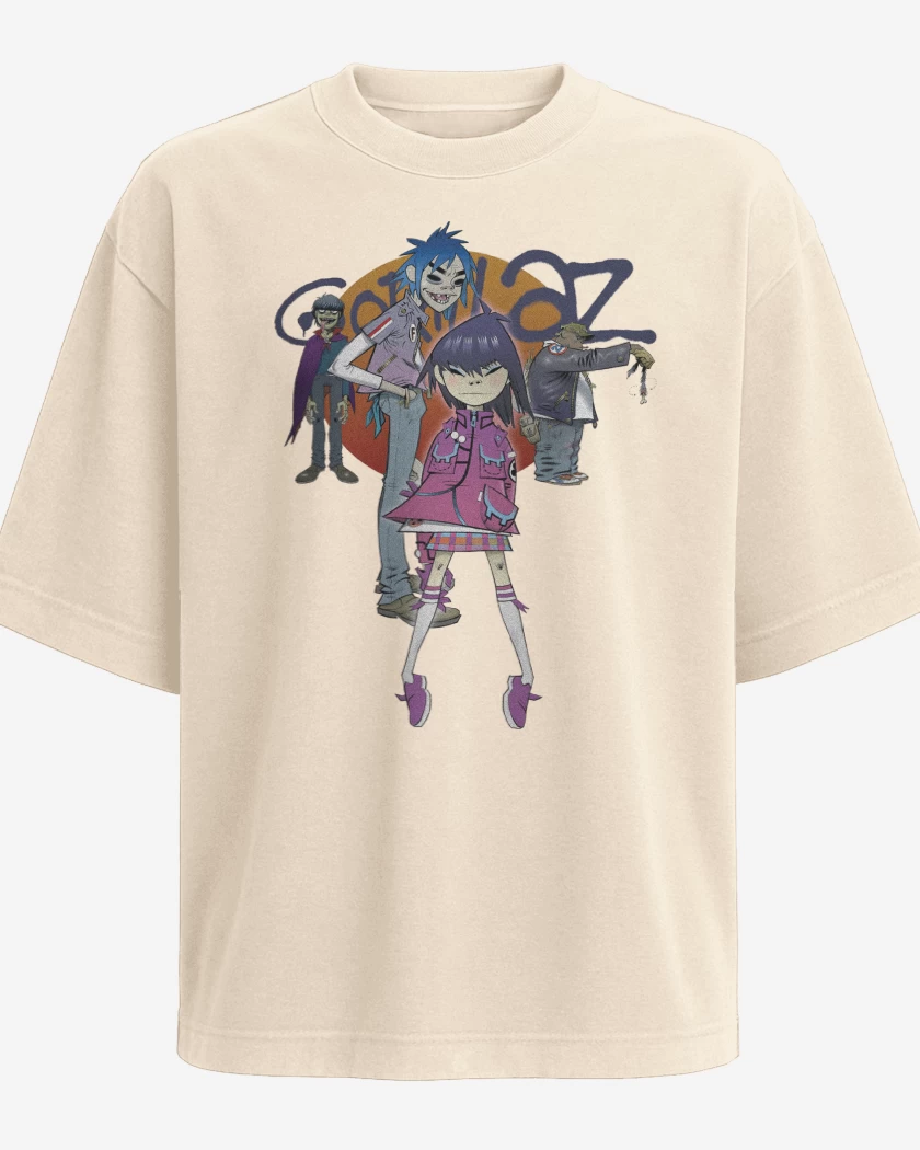Polera Oversize Gorillaz Banda