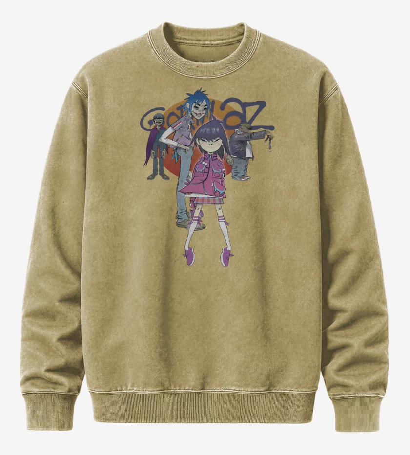 Poleron Polo Acid Wash Beige de Gorillaz Banda