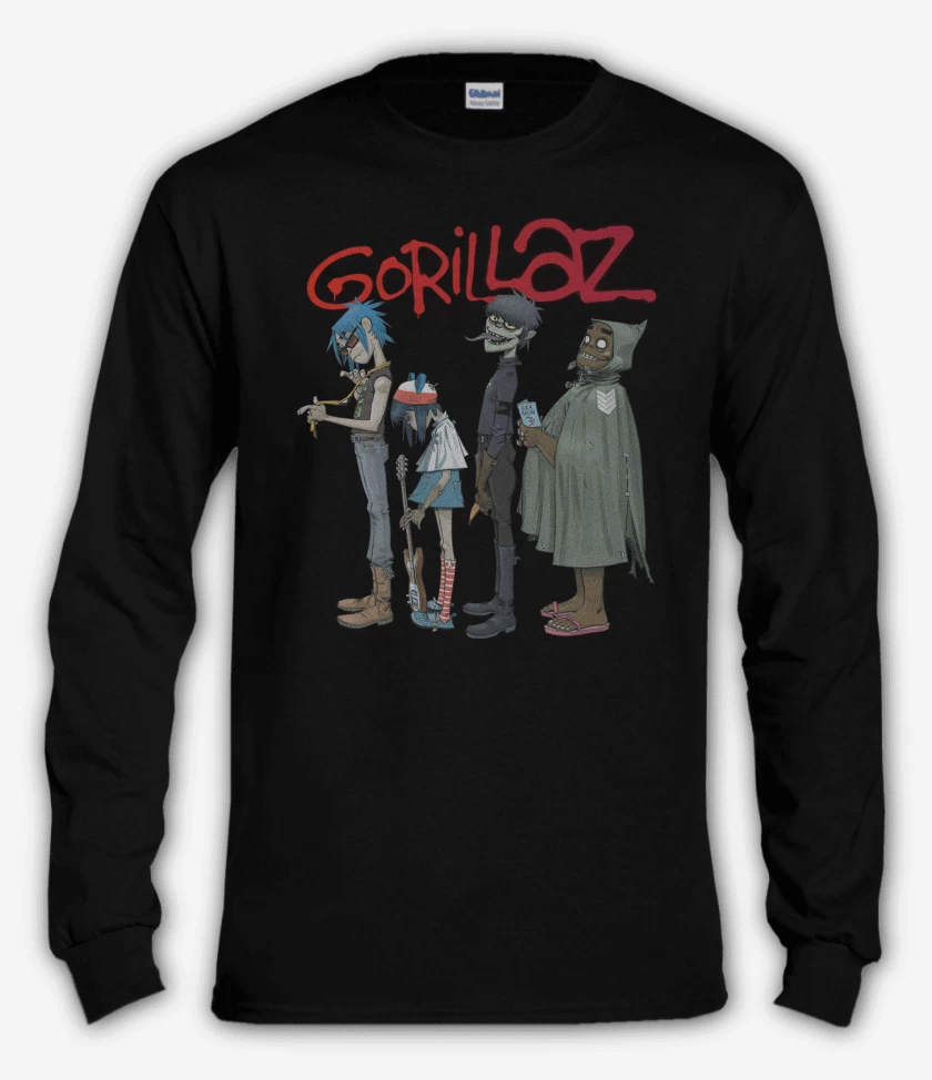 Polera manga larga Negro de Gorillaz Fila