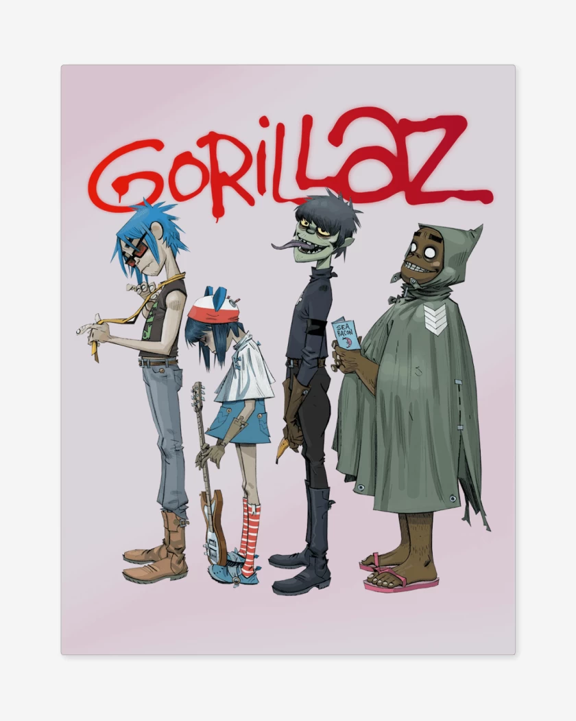 Print metalico Rosa Pastel de Gorillaz Fila