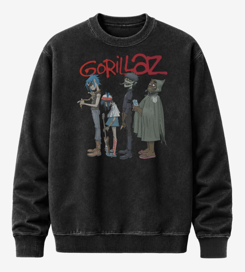 Poleron Polo Acid Wash Negro de Gorillaz Fila