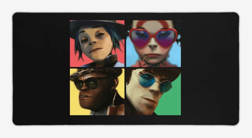 Mouse pad Gamer Negro de Gorillaz Humanz