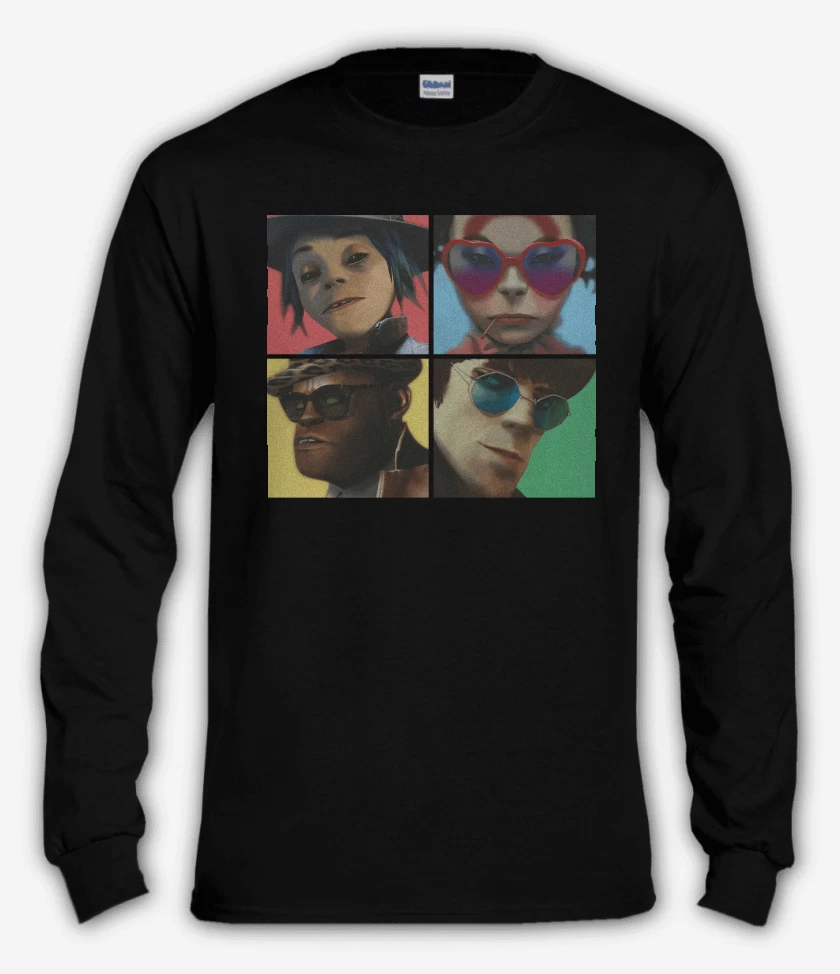 Polera manga larga Negro de Gorillaz Humanz