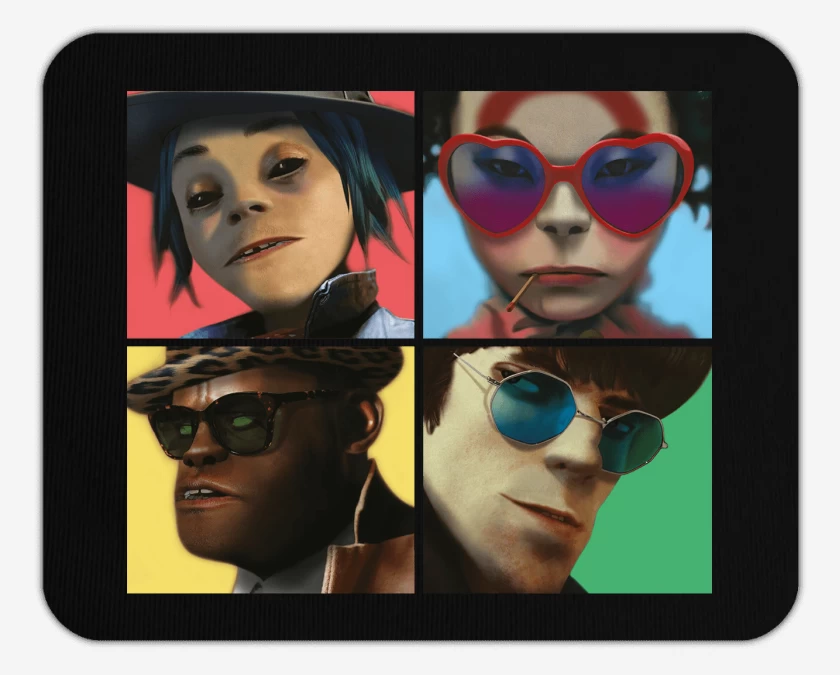 Mousepad Negro de Gorillaz Humanz