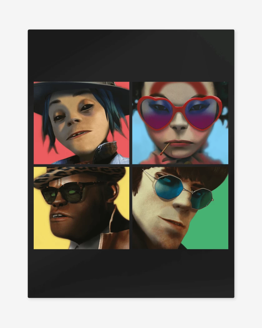 Print metalico Negro de Gorillaz Humanz