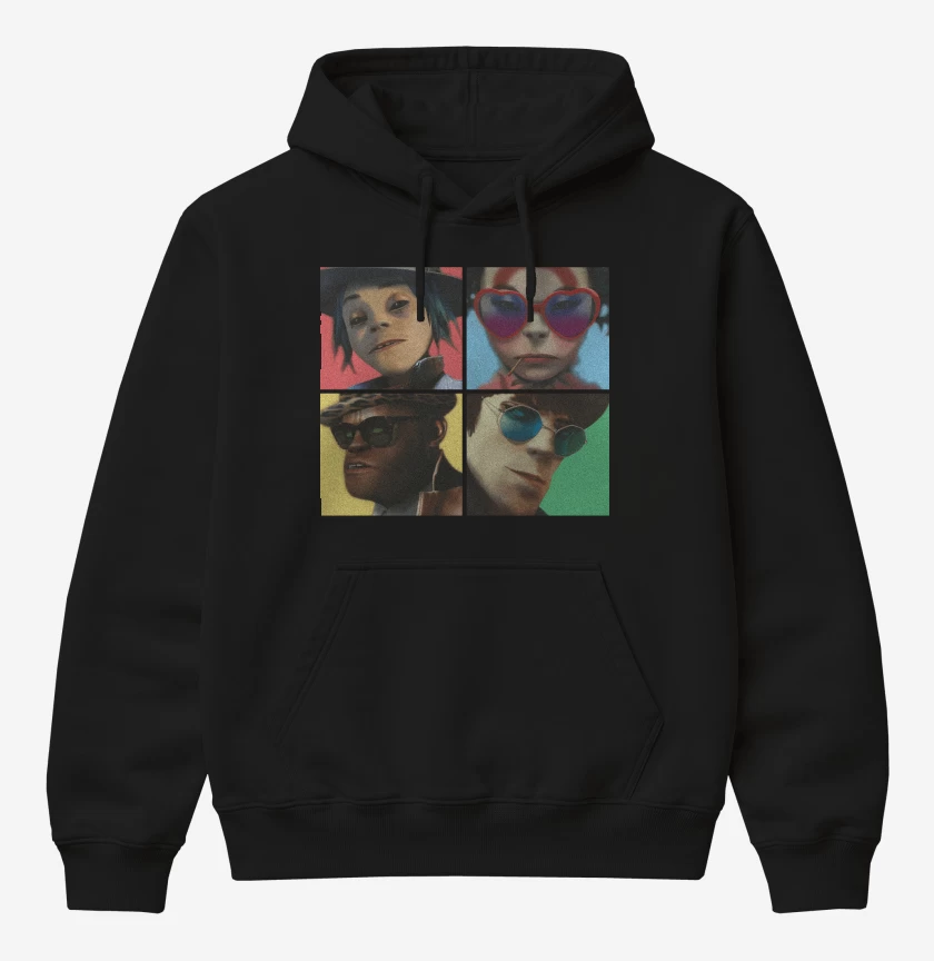 Poleron Canguro básico Negro de Gorillaz Humanz